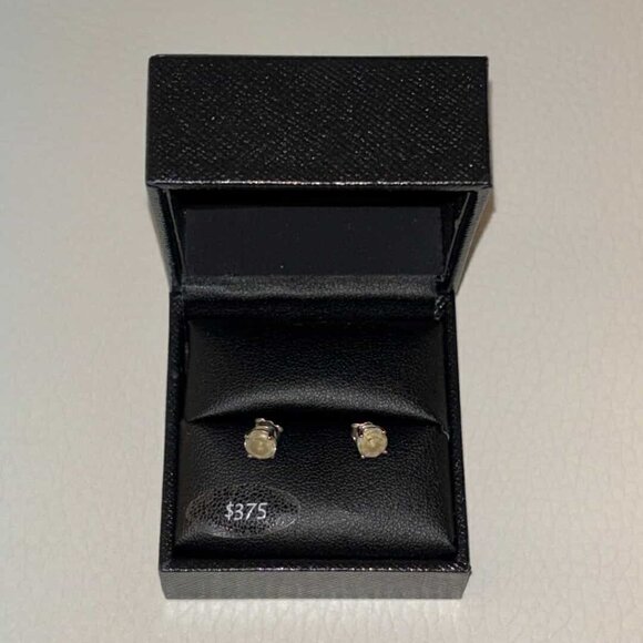 Topaz (5/8 ct. t.w.) Stud Earrings in 14K White Gold - Picture 2 of 4